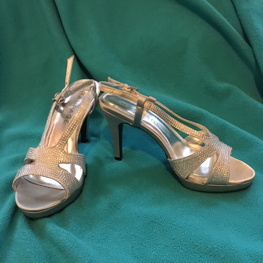 Silver Fabric Dressy shoes
